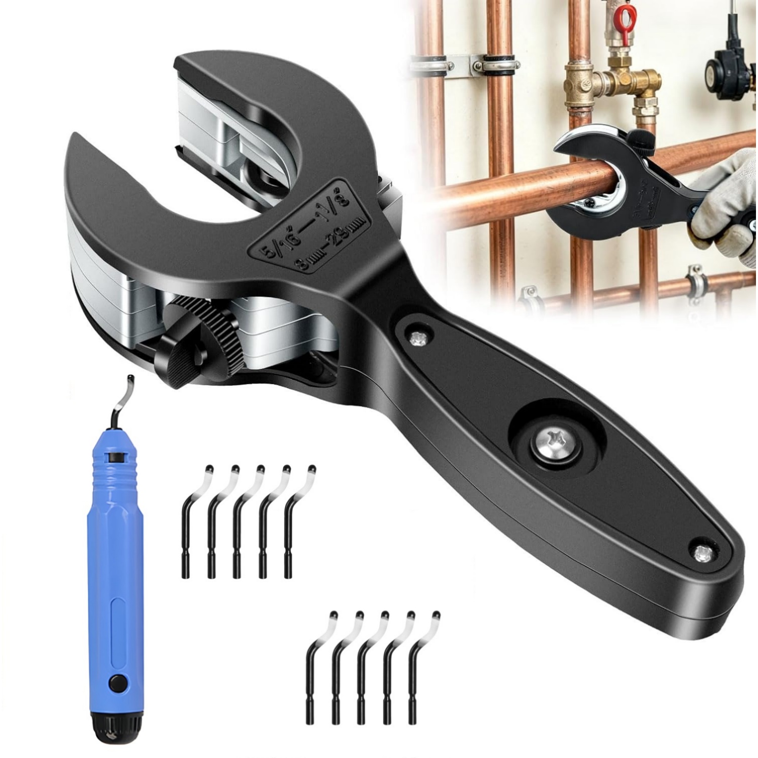 Pipe Cutter Ratchet - Tagliatubi a Cricchetto per Spazi Ristretti