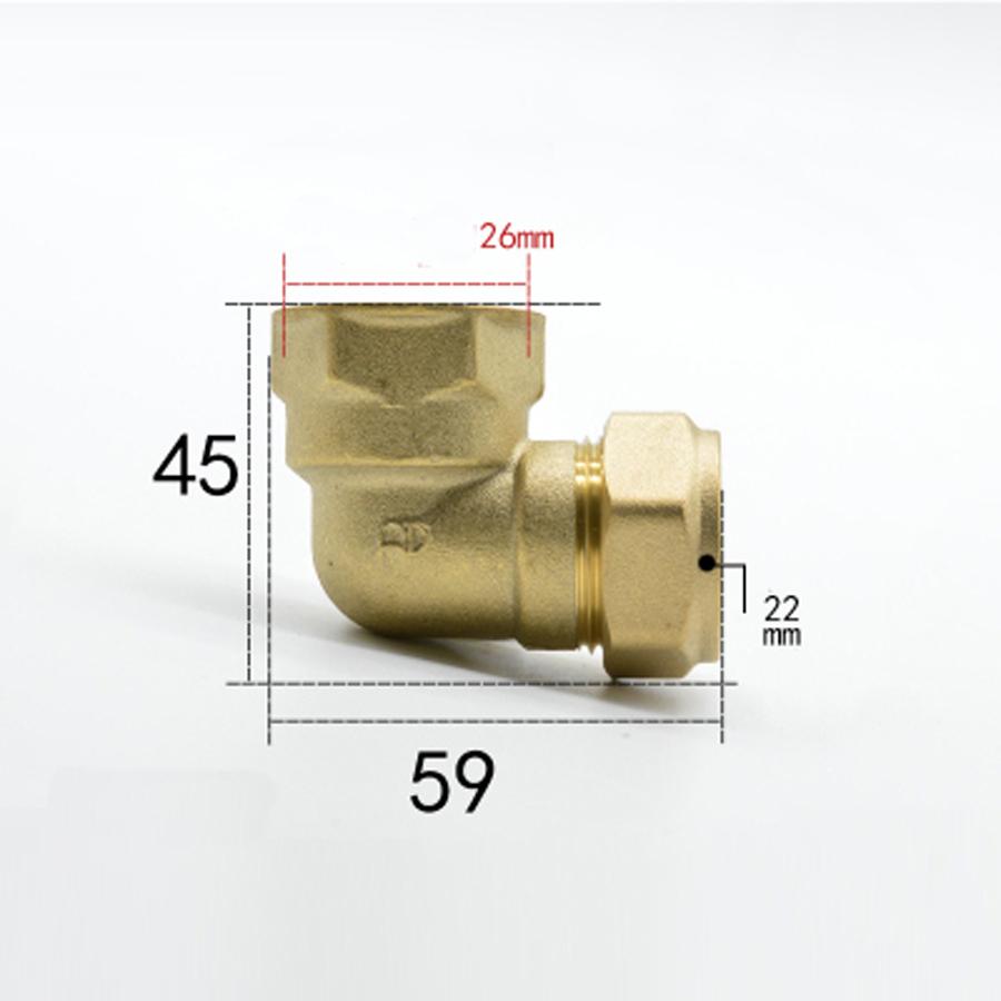 Compression Fitting Brass - Fit Tubo OD 22mm x 3/4
