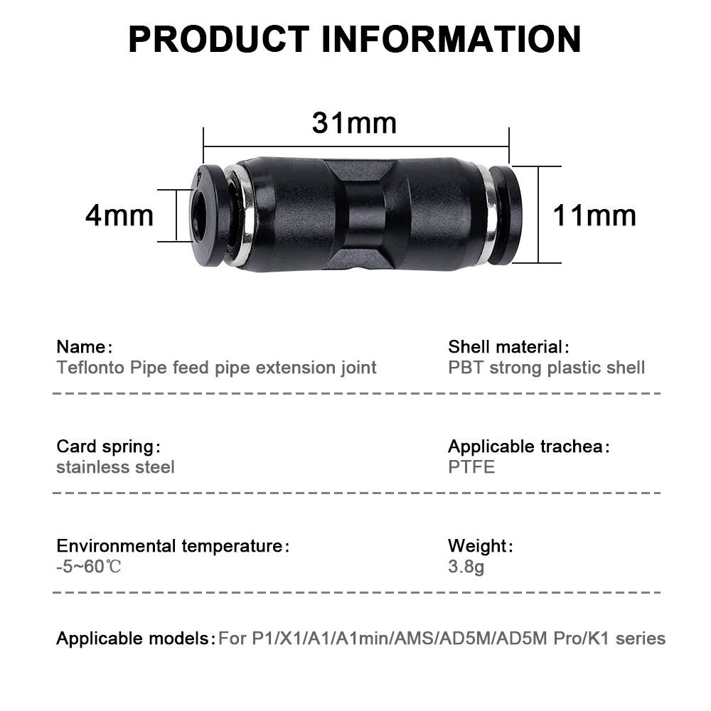 Per Bambu Lab X1 X1C X1E P1P P - Ptfe Tape Thread recensione e prezzo