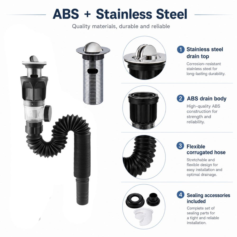 Set di scarico per lavabo da b - Drain Pipe Clip recensione e prezzo
